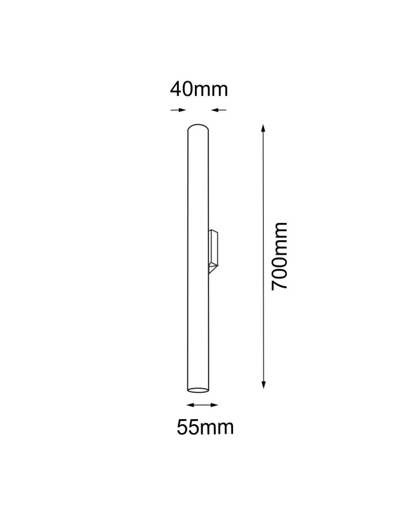 Kinkiety tuby - Amplex Kinkiet Akadi K - Mosiądz polerowany-czarny (700 mm) 8877 - product kolory-swiatla.pl 2