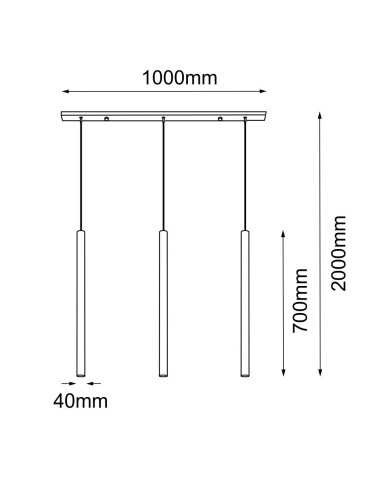 Amplex Lampa wisząca Akadi 3 - Mosiądz polerowany-czarna (700 mm) 8885 - produkt 2