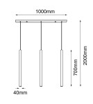 Amplex Lampa wisząca Akadi 3 - Mosiądz polerowany-biała (700 mm) 8886 Amplex Lampa wisząca Akadi 3 - Mosiądz polerowany-biała (700 mm) 8886
