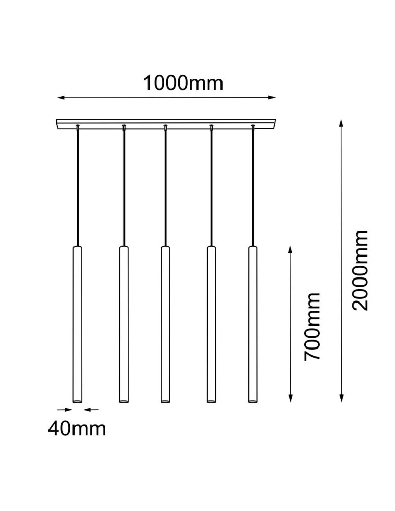 Lampy wiszące na listwie - Amplex Lampa wisząca Akadi 5 - Mosiądz polerowany-czarna (700 mm) 8887 - product kolory-swiatla.pl 2