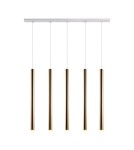 Lampy wiszące na listwie - Amplex Lampa wisząca Akadi 5 - Mosiądz polerowany-biała (700 mm) 8888 - product 1