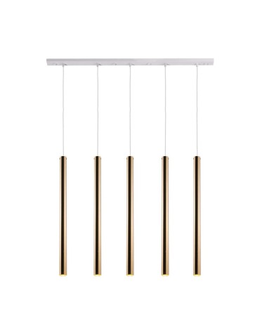 Amplex Lampa wisząca Akadi 5 - Mosiądz polerowany-biała (700 mm) 8888