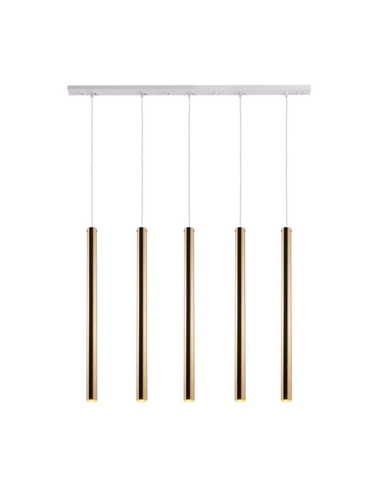 Amplex Lampa wisząca Akadi 5 - Mosiądz polerowany-biała (700 mm) 8888
