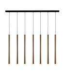 Lampy wiszące na listwie - Amplex Lampa wisząca Akadi 7 - Mosiądz polerowany-czarna (700 mm) 8889 - product 1