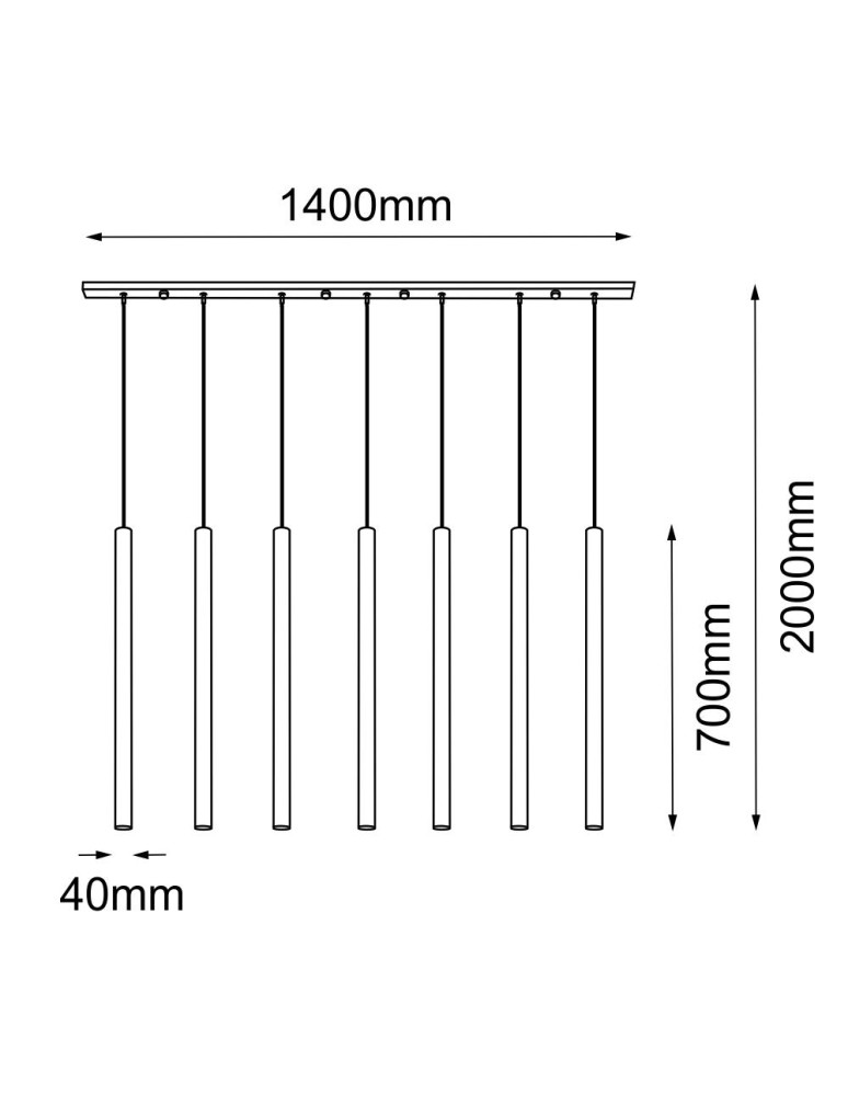 Lampy wiszące na listwie - Amplex Lampa wisząca Akadi 7 - Mosiądz polerowany-biała (700 mm) 8890 - product kolory-swiatla.pl 2
