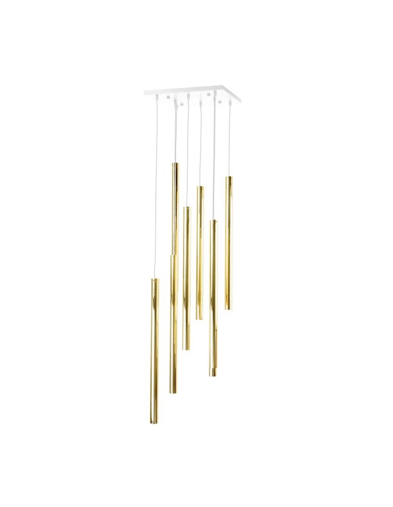 Amplex Lampa wisząca Akadi 8 - Mosiądz polerowany-biała (700 mm) 8892