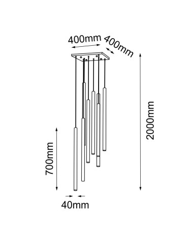 Amplex Lampa wisząca Akadi 8 - Mosiądz polerowany-biała (700 mm) 8892 - produkt 2