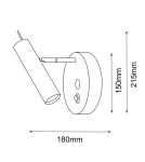 Kinkiety do czytania - Amplex Kinkiet Amos - Mosiądz polerowany-czarny 8905 - product 2