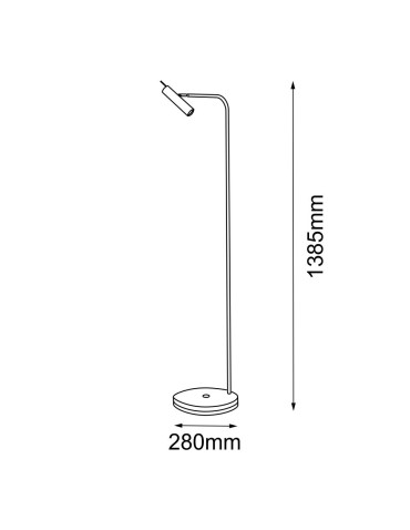 Amplex Lampa podłogowa Amos - Mosiądz polerowany-biała (1385 mm) 8143 - produkt 2