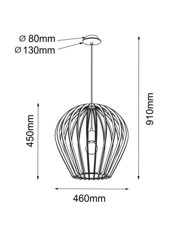 Amplex Lampa wisząca Bala - Czarna sklejka (460 mm) 5019 - produkt 2