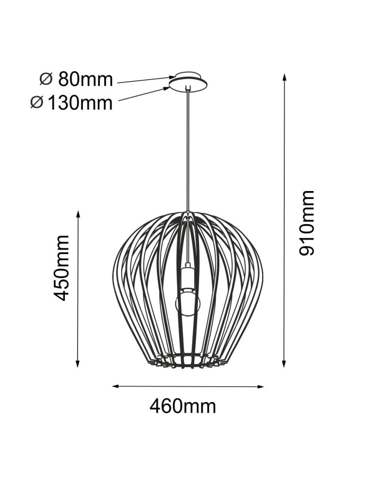 Amplex Lampa wisząca Bala - Czarna sklejka (460 mm) 5019 Amplex Lampa wisząca Bala - Czarna sklejka (460 mm) 5019