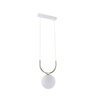 Lampy wiszące kule - Amplex Lampa wisząca Balos - Mosiądz polerowany-biała 8163 - product 1