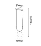 Lampy wiszące kule - Amplex Lampa wisząca Balos - Mosiądz polerowany-biała 8163 - product 2