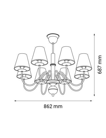 Amplex Lampa wisząca Deria - Platyna (862 mm) 5099 - produkt 2
