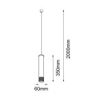 Lampy wiszące rurki - Amplex Lampa wisząca Eido 1 - Biała-patyna mat (350 mm) 8257 - product 2