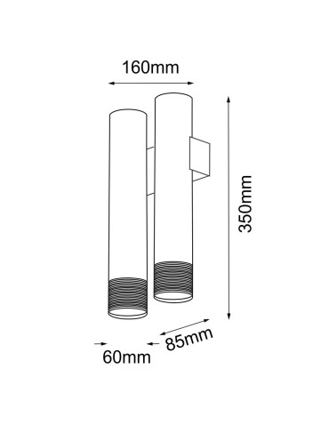 Amplex Kinkiet Eido 2 - Czarny-patyna mat (350 mm) 8270 - produkt 2