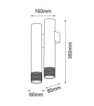 Kinkiety tuby - Amplex Kinkiet Eido 2 - Biały-patyna mat (350 mm) 8271 - product 2