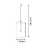 Lampy wiszące - Amplex Lampa wisząca Faro prostokąt - Mosiądz polerowany (185 mm) 8288 - product 2