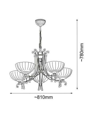 Amplex Lampa wisząca Granda 5 - Patyna połysk (810 mm) 8315 - produkt 2