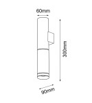 Amplex Kinkiet Kavos 1 - Mosiądz polerowany-czarny (300 mm) 8358 Amplex Kinkiet Kavos 1 - Mosiądz polerowany-czarny (300 mm) 8358