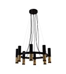 Lampy wiszące nowoczesne - Amplex Lampa wisząca Kavos 8 - Mosiądz polerowany-czarna (730 mm) 8372 - product 1