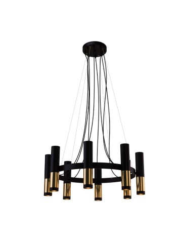 Amplex Lampa wisząca Kavos 8 - Mosiądz polerowany-czarna (730 mm) 8372