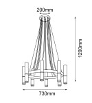 Lampy wiszące nowoczesne - Amplex Lampa wisząca Kavos 8 - Mosiądz polerowany-czarna (730 mm) 8372 - product 2