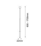 Amplex Lampa wisząca Lara 1 - Mosiądz polerowany-czarna (1700 mm) 8346 Amplex Lampa wisząca Lara 1 - Mosiądz polerowany-czarna (1700 mm) 8346