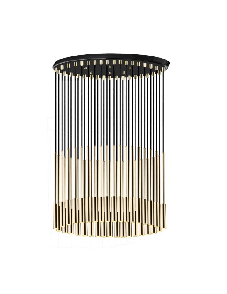 Amplex Lampa wisząca Lara 35 - Mosiądz polerowany-czarna (420 mm) 8348