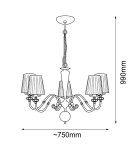 Żyrandole klasyczne - Amplex Lampa wisząca Lilosa 5 - Mosiądz polerowany (750 mm) 8679 - product 2