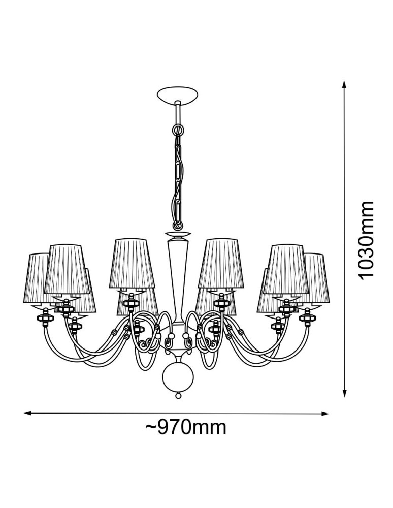Żyrandole klasyczne - Amplex Lampa wisząca Lilosa 10 - Mosiądz polerowany (970 mm) 8683 - product kolory-swiatla.pl 2