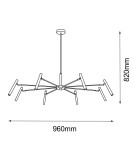 Lampy wiszące nowoczesne - Amplex Lampa wisząca Livo 8 - Mosiądz polerowany (960 mm) 8394 - product 2