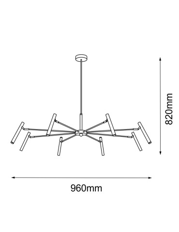 Amplex Lampa wisząca Livo 8 - Mosiądz polerowany (960 mm) 8394 - produkt 2