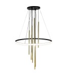 Lampy wiszące nowoczesne - Amplex Lampa wisząca Luna - Mosiądz mat-czarna 3000K 8978 - product 1