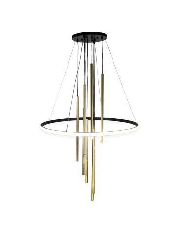 Amplex Lampa wisząca Luna - Mosiądz mat-czarna 3000K 8978