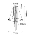 Lampy wiszące nowoczesne - Amplex Lampa wisząca Luna - Mosiądz mat-czarna 3000K 8978 - product 2