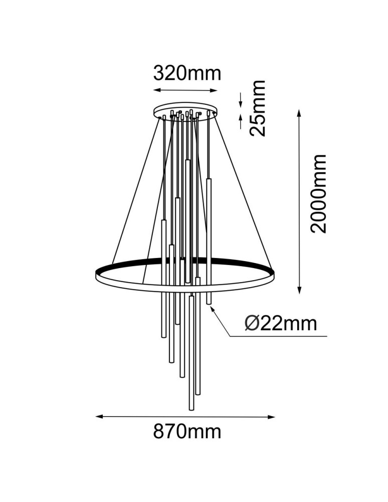 Lampy wiszące nowoczesne - Amplex Lampa wisząca Luna - Mosiądz mat-czarna 3000K 8978 - product kolory-swiatla.pl 2