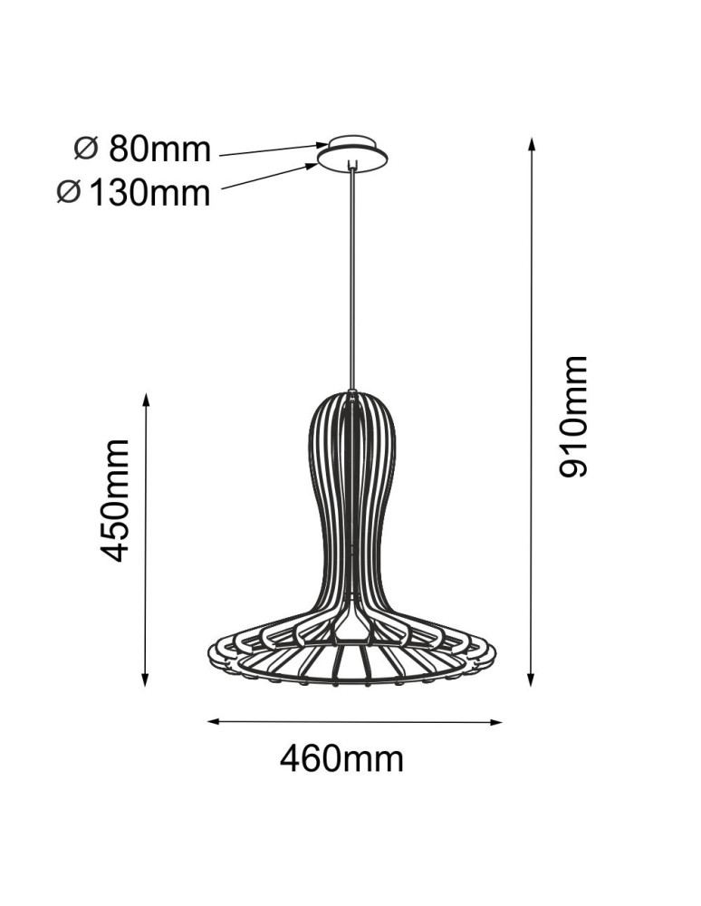 Amplex Lampa wisząca Rina - Czarna sklejka (460 mm) 5021 Amplex Lampa wisząca Rina - Czarna sklejka (460 mm) 5021