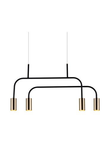 Amplex Lampa wisząca Vai 4 - Mosiądz polerowany-czarna (580 mm) 8839