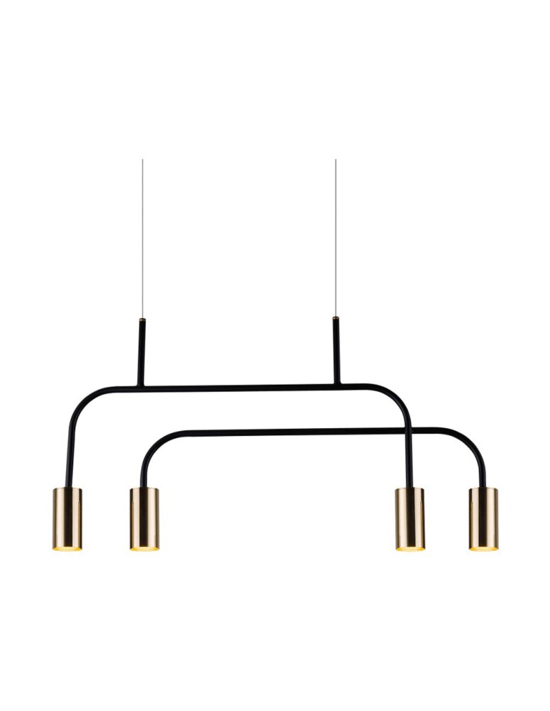 Amplex Lampa wisząca Vai 4 - Mosiądz polerowany-czarna (580 mm) 8839