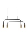 Amplex Lampa wisząca Vai 4 - Mosiądz polerowany-czarna (580 mm) 8839