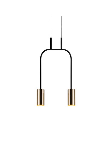 Amplex Lampa wisząca Vai 2 Krótka - Mosiądz polerowany-czarna (305 mm) 8841