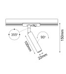 Lampy do szynoprzewodów 1 fazowych - Brosline Spot Ace track 22 - Czarny - Szynoprzewód 1F 230V 6250 - product 2