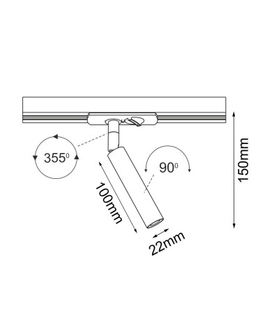 Brosline Spot Ace track 22 - Biały - Szynoprzewód 1F 230V 6251 - produkt 2