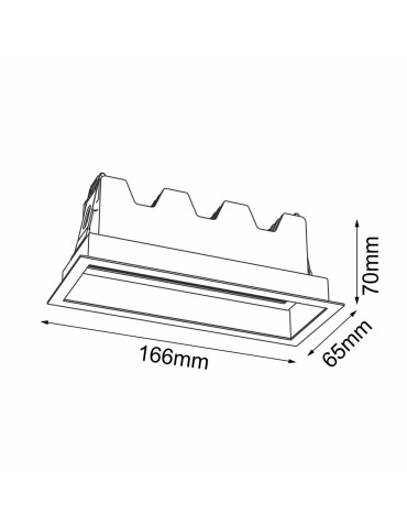 Brosline Lampa wpuszczana A - Glare in 5 - Czarna 3000K 3046 - produkt 2