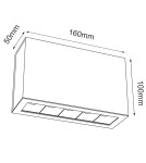 Oprawy sufitowe LEDowe - Brosline Plafon A - Glare 5 - Czarny (100 mm) 3000K 1037 - product 2