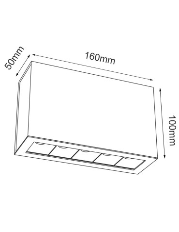 Brosline Plafon A - Glare 5 - Czarny (100 mm) 4000K 1038 - produkt 2