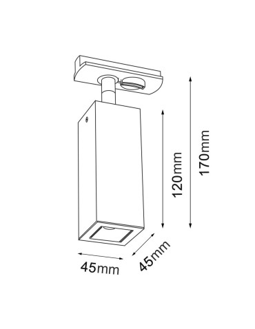 Brosline Spot A - Glare track 1 - Czarny - Szynoprzewód 1F 230V 3000K 6314 - produkt 2