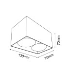 Oprawy sufitowe kwadratowe - Brosline Plafon Cage out mini 0-2 - Czarny (70 mm) 1076 - product 2
