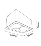 Oprawy sufitowe kwadratowe - Brosline Plafon Cage out mini 1-2 - Biały (70 mm) 1081 - product 2